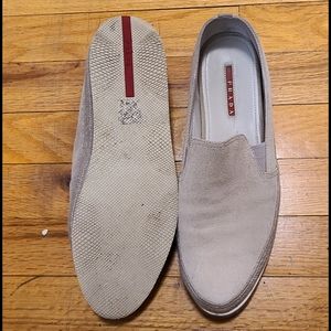 Prada Suede Slip on Loafers